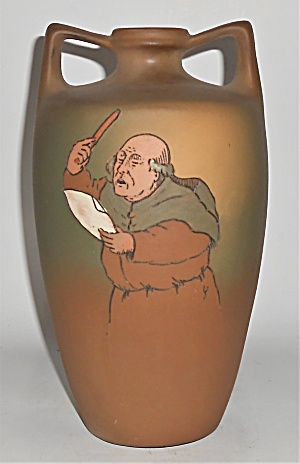 Weller Art Pottery Dickens Ware Twin Handle 10'' Vase