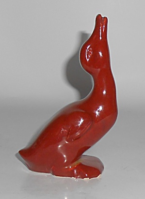 Metlox Art Pottery Rust Duck Figurine
