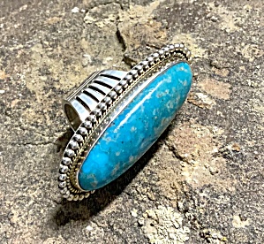 Dan Dodson Sterling Silver Turquoise Adjustable Ring
