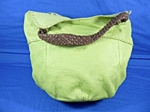 Sak Lime Green Fabric Bucket & Leather Bag