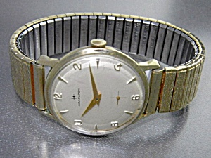 Hamilton 10k Gold Plate Bezel Wind Up Wristwatch