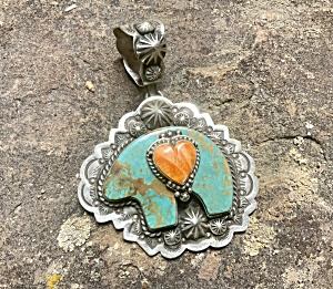Navajo Kingman Turquoise Spiny Oyster Sterling Silver G