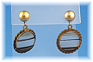 Earrings 14k Gold Ball Post Gold Fill Glass Drop