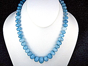 Aquamarine Faceted Graduated Beads Necklace