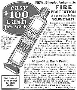 Cool 1927 Fugo Fire Extinguisher Mag. Ad