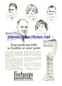 1925 Forhans For The Gums Dental Pyorrhea Cure Ad
