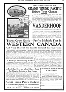 1914 Grand Trunk Pacific Railway Vanderhoof Ad