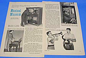 1957 Hardie Sanders Musical Museum Ny Magazine Article