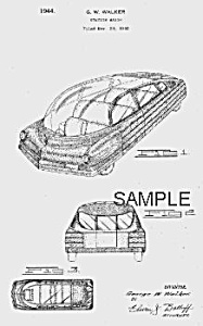 Patent Art: 1940s Bohn Future Streamlined Car - Matted
