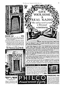 1933 Art Deco Philco Radios Ad