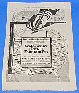 1918 L.e. Waterman Fountain Pen Ad