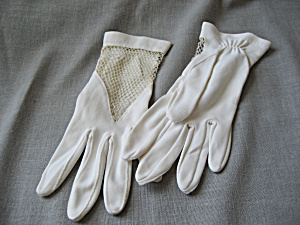 Vintage White Net Gloves