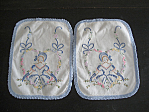 Hand Embroidered Arm Chair Or Dresser Scarves