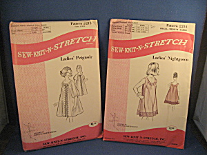 Two Sew-knit-n-stretch Nightgown And Peignoir Patterns