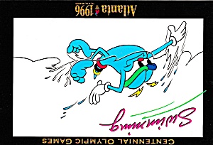 1996 Olympics Atlanta Swimming Postcard Cs12307f